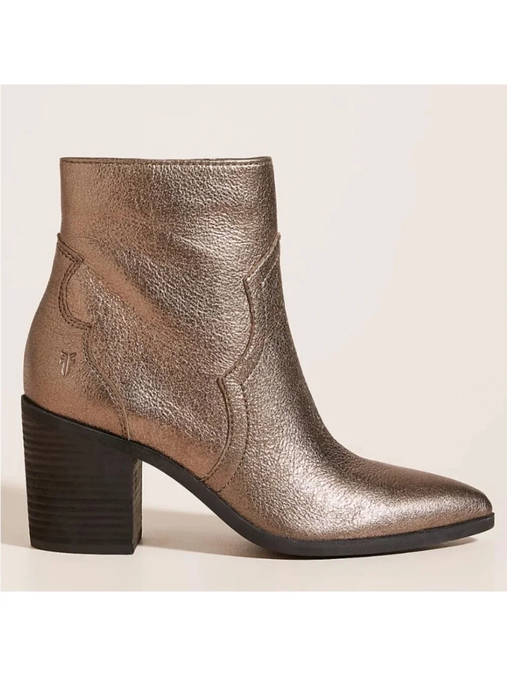 Frye Flynn Metallic Leather Ankle Booties